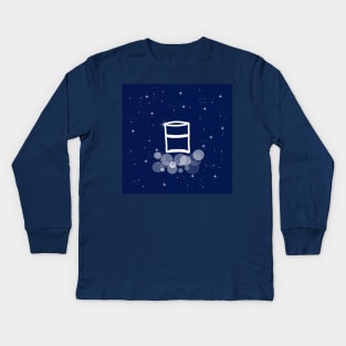 barrel, container, vessel, oil, petroleum, illustration, night, cosmoc, space, galaxy, stars Kids Long Sleeve T-Shirt